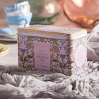New English Teas Song Thrush and Berries Tea Tin in Pink with 40 English Breakfast Teabags