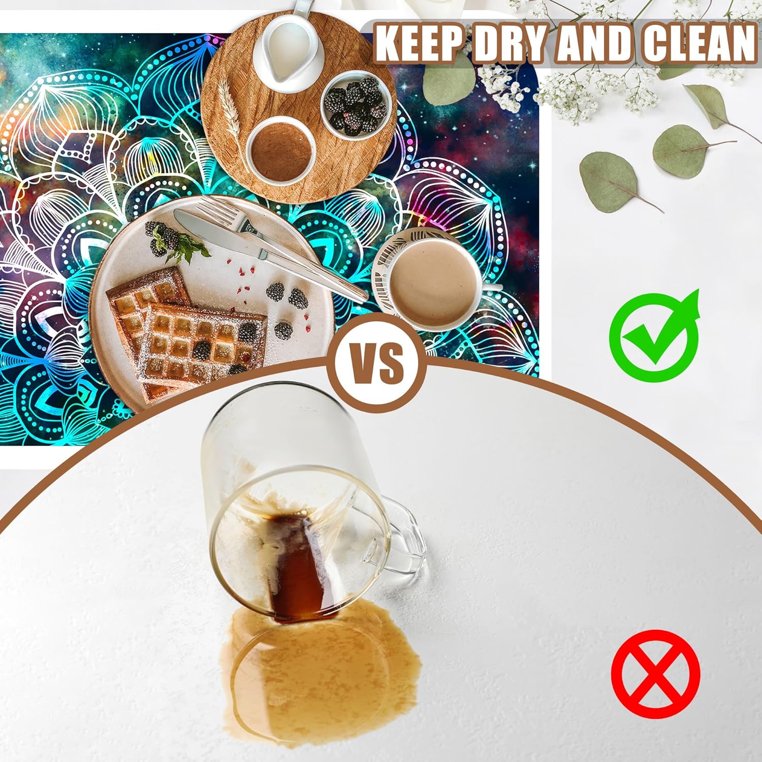 Abstract Mandala Galaxy Star Dish Drying Mat for Kitchen Counter Coffee Mat Hide Stain Absorbent Rubber Backed Dish Drainer Rack Pad Espresso Machine Coffee Bar Accessories 15.7 x 23.6 Inch