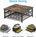 Coffee Pod Holder For Counter, Coffee Pod Drawer for Keurig Pod Storage Drawer Holder, 72 Capacity Pods Storage Organizer for Keurig Pod Storage with Sliding Baskets for Coffee Station, Brown