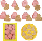 8pcs Christmas Cookie Cutter Set Merry Christmas Cookie Cutters with Plunger Stamps Biscuit Mold 3D Snowman Cookie Molds Cake Baking Fondant Cutter Christmas Party DIY Cookie Decorating Supplies (L8)
