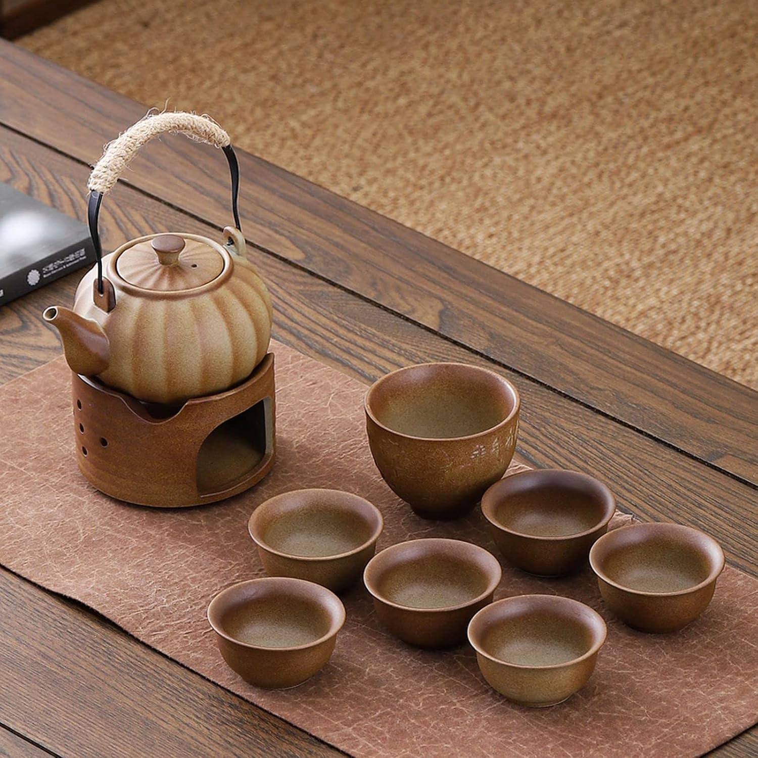 Lifting Beam Pot Style Rough Pottery Tea Set, Boiled Over Open Fire, Gift Box Packaging Suitable for Mother'S Day, Father'S Day, Christmas, Birthday Parties, Company Gifts