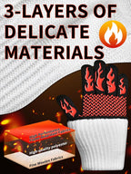 BBQ Oven Gloves, 1472℉ 3-Layers Heat Resistant Oven Mitts Silicone Non-Slip Cooking Gloves for Barbecue, Grilling, Baking, Welding, Smoker (A Pair) (Red)