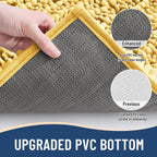 Arotive Luxury Chenille Bathroom Rug Mat, Extra Soft Thick Absorbent Shaggy Bath Rugs, Non-Slip Machine Wash Dry, Plush Bath Mats for Bathroom, Shower and Tub, 47x24, Yellow