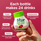 Stur Liquid Water Enhancer | Black Cherry | Naturally Sweetened | High in Vitamin C & Antioxidants | Sugar Free | Zero Calories | Keto | Vegan | 5 Bottles, Makes 120 Drinks