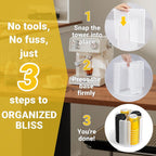 4-Compartment Rotating Paper Cup Holder & Coffee Cup Lid Storage Dispenser, Plastic Cup Dispenser Removable, Space-Saving Countertop Cup Holder for Coffee Bars, Kitchens (White)