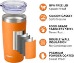 SUNWILL Travel Coffee Tumbler 20 oz, Insulated Mug with Lid, Stainless Steel Cup for Hot and Cold Drinks, Powder Coated Orange