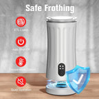 Electric Milk Frother, 4-in-1 Milk Steamer and Frother, 8.1oz/240ml Automatic Warm and Cold Foam Maker, Auto Shut-Off Frother for Coffee, Latte, Cappuccino, Macchiato(White)