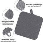 Oven Mitts and Pot Holders Set, Pack of 4, Heat Resistant Silicone Kitchen Mini Oven Mittens for 500 Degrees, Mini Oven Gloves and Hot Pads for Baking Grilling Barbecue Microwave Machine Washable