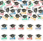 Gyufise 48Pcs Edible 2025 Graduation Theme Cupcake Toppers Wafer Paper Graduate Hat Grad Cap Cupcake Picks 2025 Students Graduation Theme Party Cake Decorations Supplies Multi