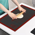 Silicone Pastry Mat Extra Large with Measurements 26''x16'' for Reusable,Non-slip Silicone Baking Mat, Counter, Dough Rolling, Oven Liner,Fondant/Pie Crust (Translucent_Red, 16''W x 26''L)