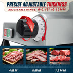 10 inch Commercial Meat Slicer, Electric Food Slicer, 240W Deli Slicer, Premium Chromium-plated Steel Blades, 0-12mm Adjustable Thickness Food Slicer For Commercial and Home use