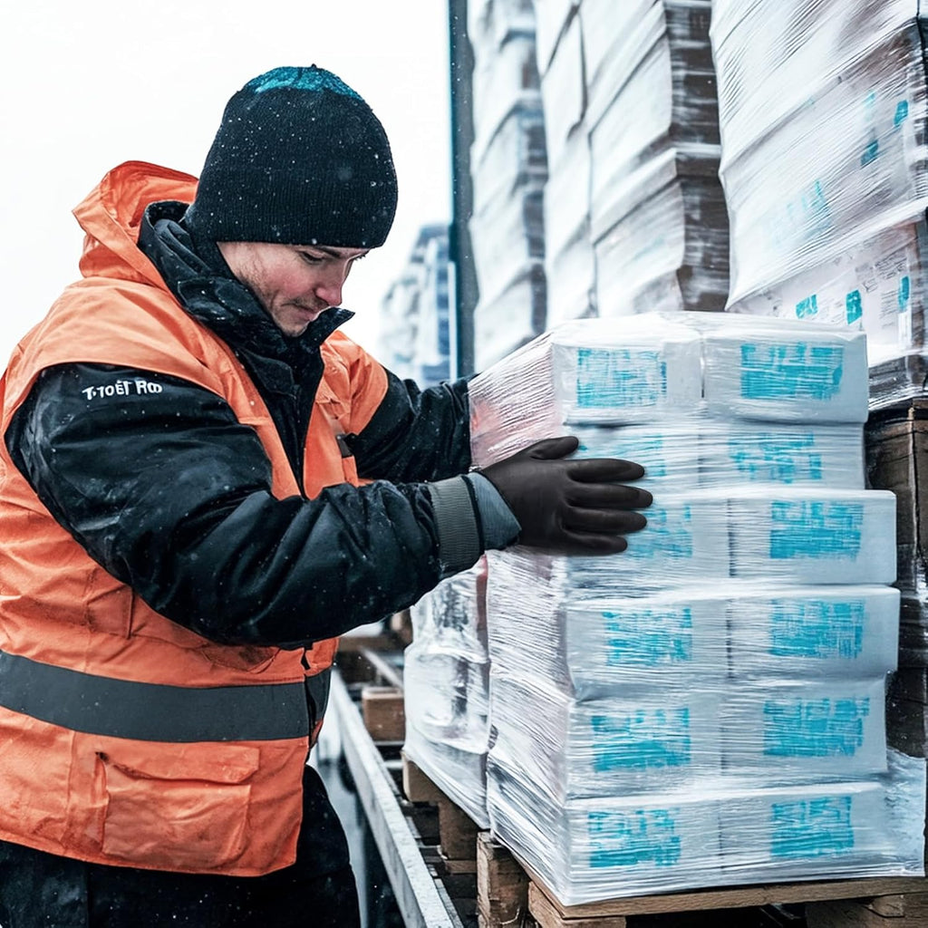 KAYGO Winter Waterproof Work Gloves for Men and Women, Thermal Insulated Freezer Rubber Coated Gloves,Super Grip,KG160,M