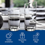 Villeroy & Boch New Moon Set, 4 Pieces, Elegant, Modern Sloping Long Drink, Crystal Glass, Transparent, Dishwasher Safe