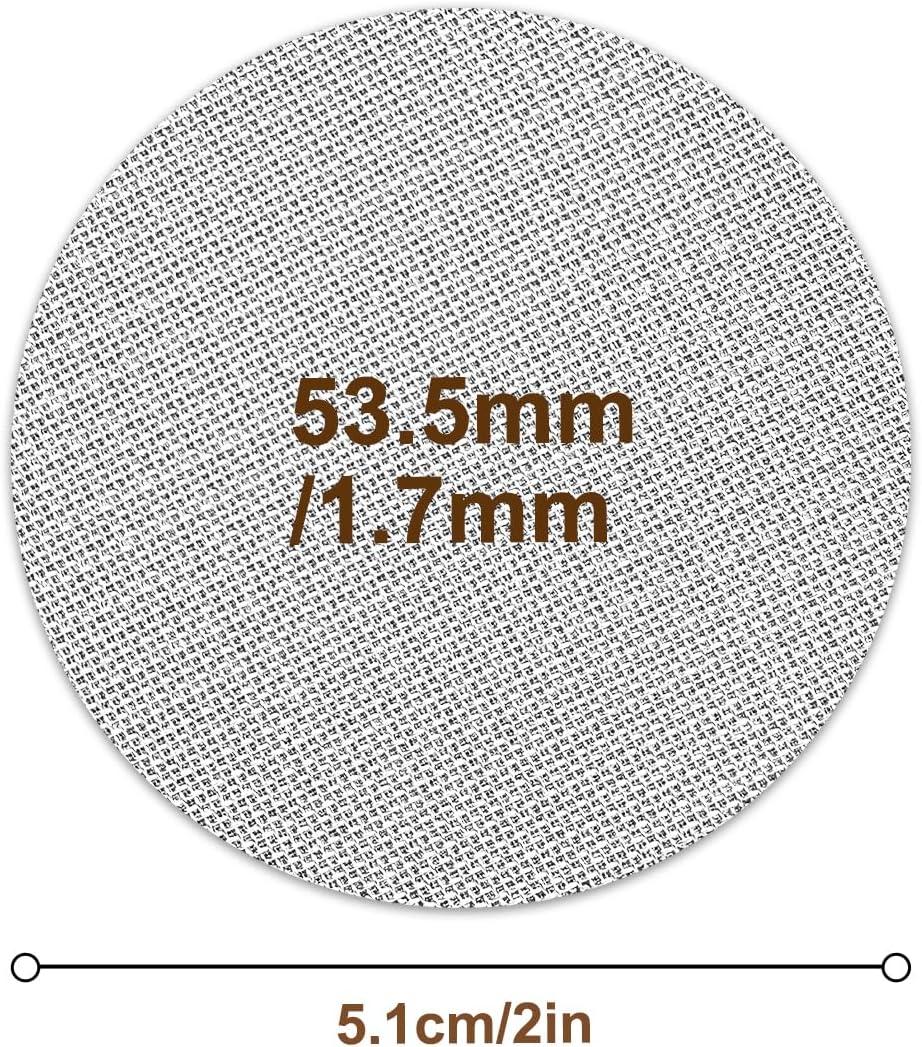 53.5mm Puck Screen, Espresso Filter Screen Premium 316 Stainless Steel Reusable Filter 2 Pack - 1.7mm Thickness 150μm