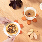 Wooden Star top 4-Piece Christmas Tree Coaster Set, can be Placed on hot Dishes, Coffee, hot Water Cups, Home Restaurant Coaster, Heat-Resistant and Heat-Resistant mat, Holiday Table Decoration