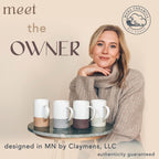 Mora Ceramics Tea Cup with Loose Leaf Infuser, Spoon and Lid, 12 oz, Microwave and Dishwasher Safe Coffee Mug - Rustic Matte Ceramic Glaze, Modern Herbal Tea Strainer - Great Gift for Women, Flint