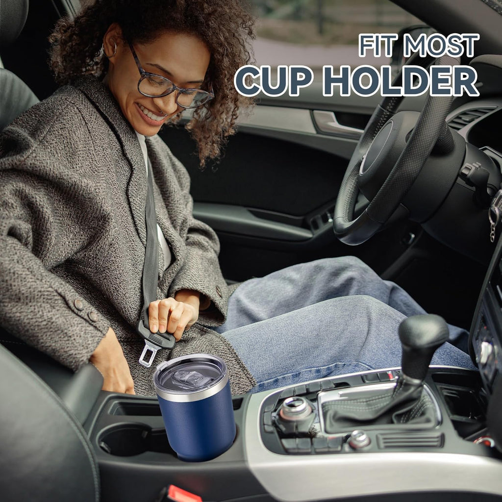 30 oz Tumbler with Lid Stainless Steel Tumblers Vacuum Insulated Cup Reusable Powder Coated Travel Mug Double Wall Leak Proof Portable Cups Keep Cold Drinks for 12 Hours, Navy, 1 Pack