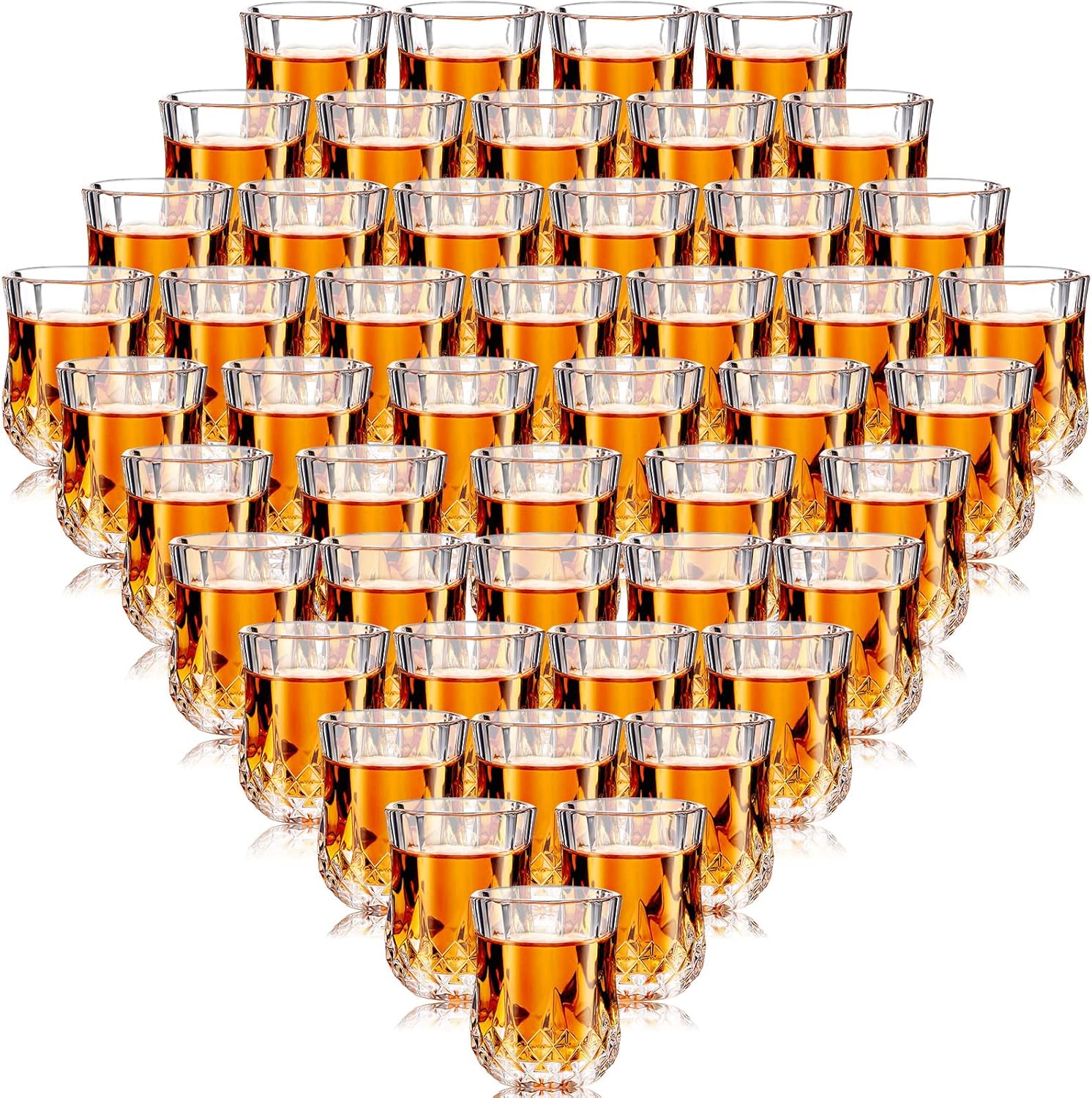 Meanplan 1.7oz Mini Shot Glasses Set Tasting Glasses Heavy Base Clear Shot cup Cute Cordial Mini Wine cups for Serving Whiskey, Wine, Juice(48 Pcs)