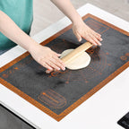 Silicone Pastry Mat Extra Large with Measurements 26''x16'' for Reusable,Non-slip Silicone Baking Mat, Counter, Dough Rolling, Oven Liner,Fondant/Pie Crust (Translucent_Orange, 16''W x 26''L)