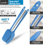 Silicone Spatula Set - 4-Piece Rubber Spatulas Silicone Heat Resistant 600°F for Everyday Task - Seamless Design Kitchen Spatulas for Nonstick Cookware - Blue