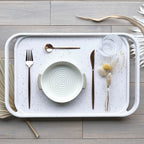 LINE+ARC Waterproof, Easy-to-Clean, 18"x12" Serving Tray Extra Large Handles (Mauve) 100% Food-Grade Melamine for Breakfast, Dinner, Bed, Tea, Crafts, Decorative, TV, Couch, Outdoor, Patio