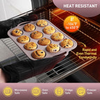 12 Cups Silicone Muffin Pan with Metal Reinforced Frame Regular Size Cupcake Pan Tray Egg Bites Silicone Cookie Molds Muffin Tin Best Baking Pans Tart Pan Sheet Set Reusable Cupcake Liners
