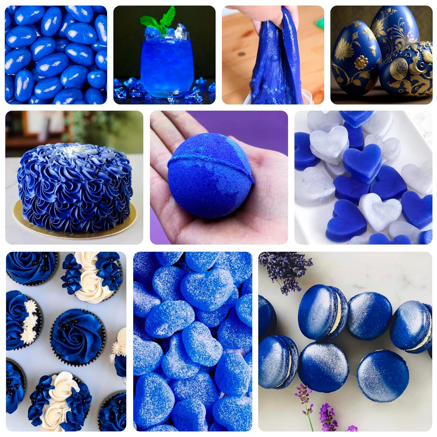 Food Coloring - Vibrant Liquid Icing Food Coloring Set for Baking, Cake Decorating, Easter Egg, Airbrush - Tasteless Food Color Dye for Fondant, Slime, DIY Crafts - 5.5 Fl.oz / 160ml Each (Navy)