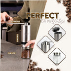 Manual Coffee Grinder, Hand Coffee Grinder with Adjustable Dragon Tooth Stainless Steel Conical Burr, No-Power, Manual Coffee Grinder for Drip Coffee, Espresso, French Press, and More!