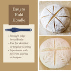 Mure & Peyrot Landaise Bread Lame Dough Scoring Tool- Scoring Knife for Artisan and Sourdough Bread Baking- Made in France- Features Protective Cover- Stainless Steel Blade