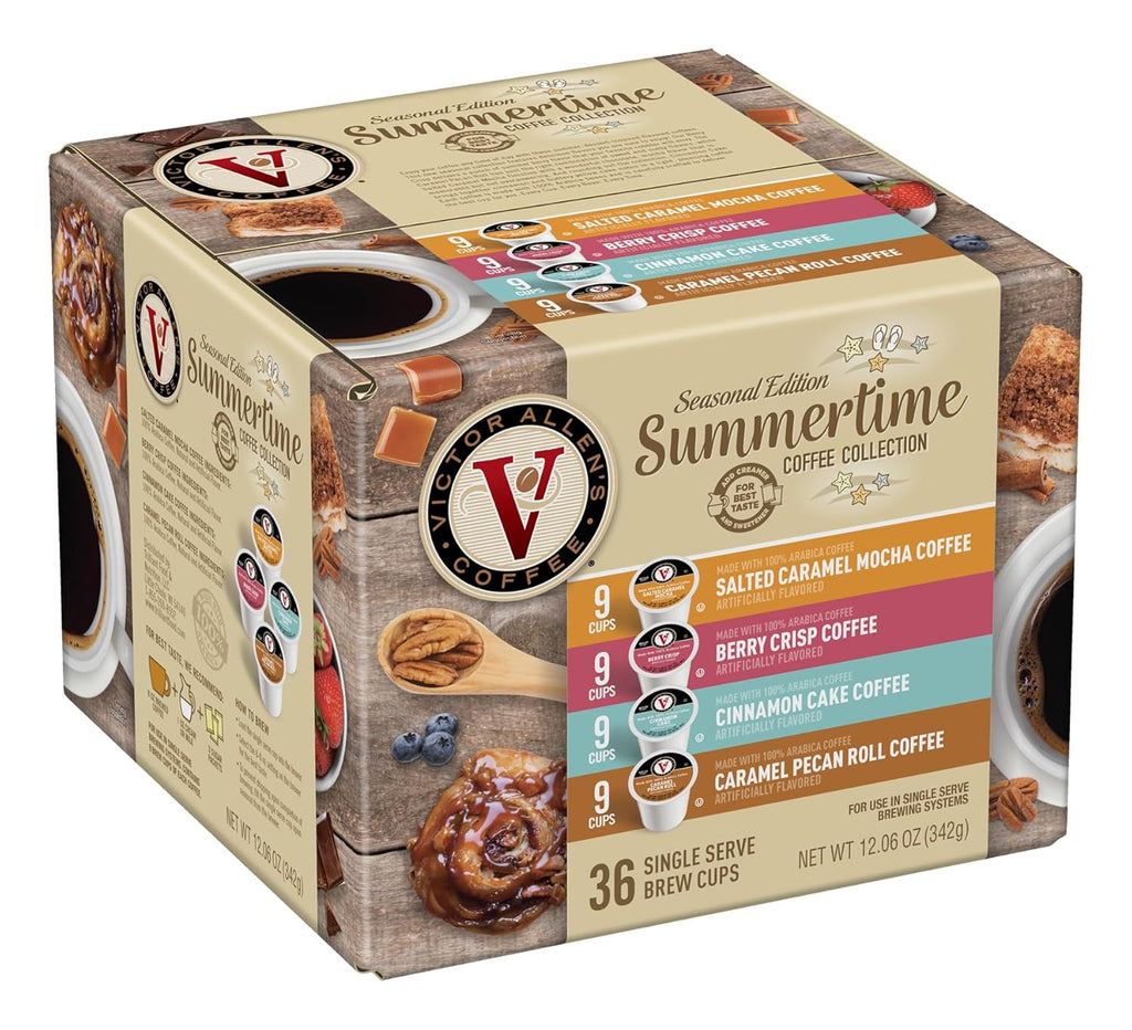 Victor Allen's Coffee Summertime Coffee Variety Pack, Medium Roast, 36 Count, Single Serve Coffee Pods for Keurig K-Cup Brewers