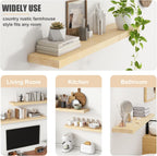 Floating Shelves for Wall, USA-Sourced Maple Wood 55 Inch Long Wall Shelves, Natural Wooden Mounted Picture Ledge Shelf, Nursery Book Storage Shelf Kids Bookshelf, Display Shelf for Bathroom