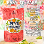 Lt. Blender's Peach Margarita in a Bag - Peach Margarita Mix - Each Bag Makes 1/2 Gallon - Non-GMO Cocktail Mix - No Blender Needed - Add Liquor, Wine or as a Mocktail (Pack of 1)
