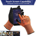 Schwer ProGuard Highest Level Cut Resistant Work Gloves PR3326 for Extreme Protection，ANSI A9 Cut Gloves with Reinforced Thumb, Non Slip, Breathable, Durable, Touch-screen, Non PFAS, Orange1 Pair（S）