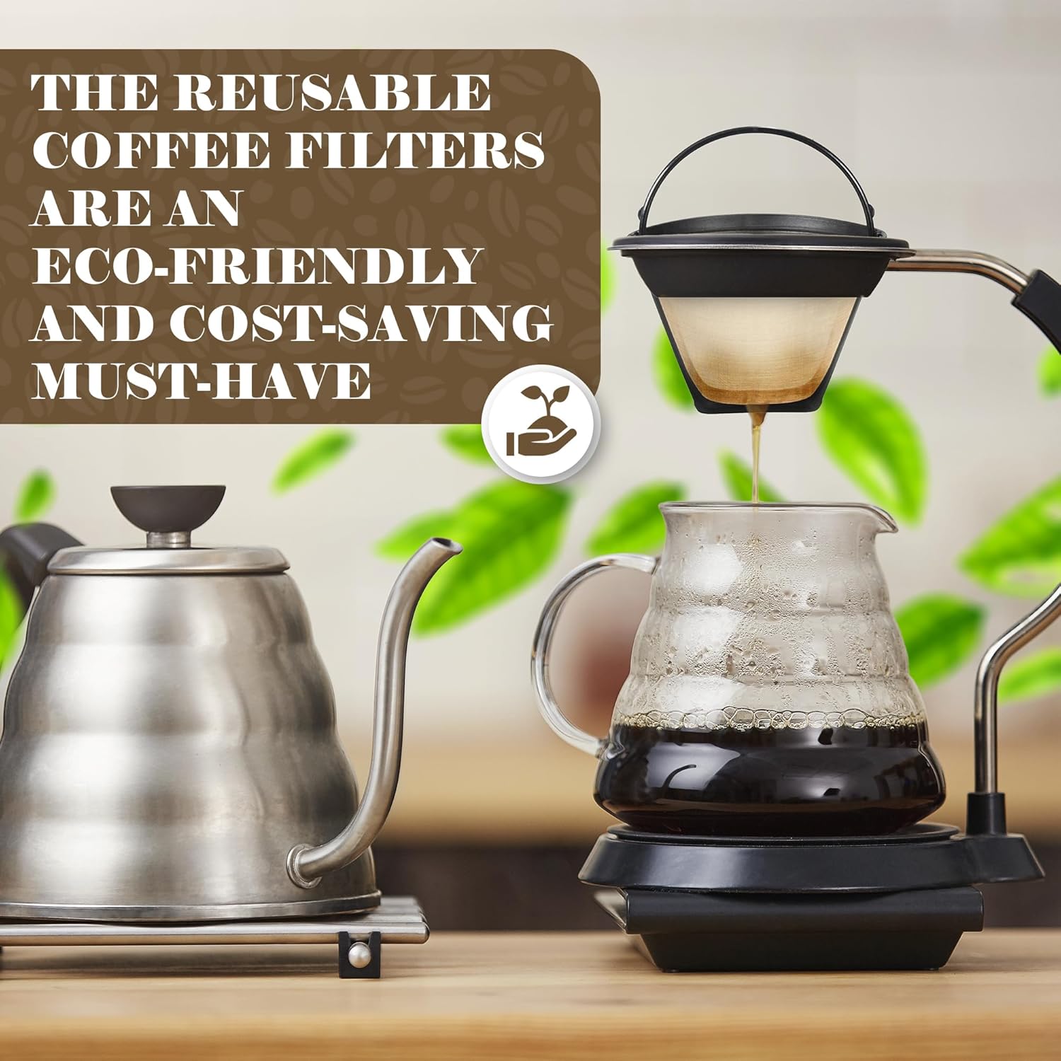 Reusable Filter for Cuisinart Coffee Tone Basket GTF 10 12 14 Cup - Eco Friendly Coffee Filters Reusable - No.4 Cone Style Replacement Permanent Coffee Filter for Cuisinart Machines and Brewers