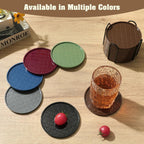 Coasters Set of 8,Hot or Cold Drink Coasters with Holder,Modern Style Coffee Table Coaster,Suitable for Kinds Cups Beer,Drink,Anti-Overflow Tabletop Protection (Coffee, 8pcs)
