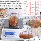 High Borosilicate Glass Measuring Cup-V-Shaped Spout，Glass Measuring Beaker for Kitchen or Restaurant, Easy to Read, 500 ML (16 Oz, 2 Cup)