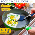 Silicone Cookie Spatula Turner 2 Pack Mini Brownie Spatula Flexible Kitchen Small Silicone Turner for Nonstick Cookware Heat Resistant No Scratch Flipper for Egg Pancake(Gray, Blue)