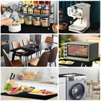 Ewen 31.6"x23.5" Large Silicone Kitchen Counter Mat, 2mm Thick Heat Resistant Silicone Countertop Protector Mat Cover for Baking Air Fryer Toaster Oven Microwave Coffee Maker Cutting Board Drill Black