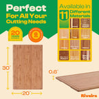 Riveira Brown Bamboo Wood Cutting Board – Gourmet Bamboo Grandeur: 20 x 30 Wooden Cutting Board – Wooden Cutting Boards For Kitchen Decorative – Innovative Juice Grooves Wooden Chopping Board