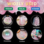 NiHome 0.18oz/5g Edible Food-Grade Glimmer Powder Glitter Luster Dust Metallic Food Decorating Sprinkle Dust for Drink Wine Beverage Cake Candy Dessert Bakery Restaurant Vegan (Iridescent Pink)