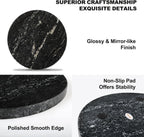 Koville Brazilian Natural Marble Cutting Board for Kitchen, 11inch Round Hand Crafted Marble Slab for Cheese, Charcuterie, Pastry Board - Wedding Gift, House Warming Gift(Via Lactea)