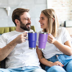 HASLE OUTFITTERS 20oz Tumbler Bulk with Lid, Stainless Steel Tumbler Bulk with Handle, Metal Insulated Travel Coffee Mug Set with Handle, Double Wall Vacuum Leak Proof Tumbler Cup, Blue 12 Pack