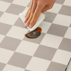 Checkered Dish Drying Mat for Kitchen Counter, Coffee Bar Station Accessories, Retro Cute Aesthetic Modern Absorbent Drainer Mat Kitchen Drying Mat Easy Clean, Khaki 16" x 24"