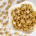 Twisweet Gold Sprinkles, Edible Gold Stars for Cake Decorating, Sugar Sprinkles for Baking, Mix Size Gold Candy, Cake Topper Ice Cream Cupcake Cookie Toppings Dessert Decorations, Christmas Wedding Birthday Party Supplies (130g/4.58oz)