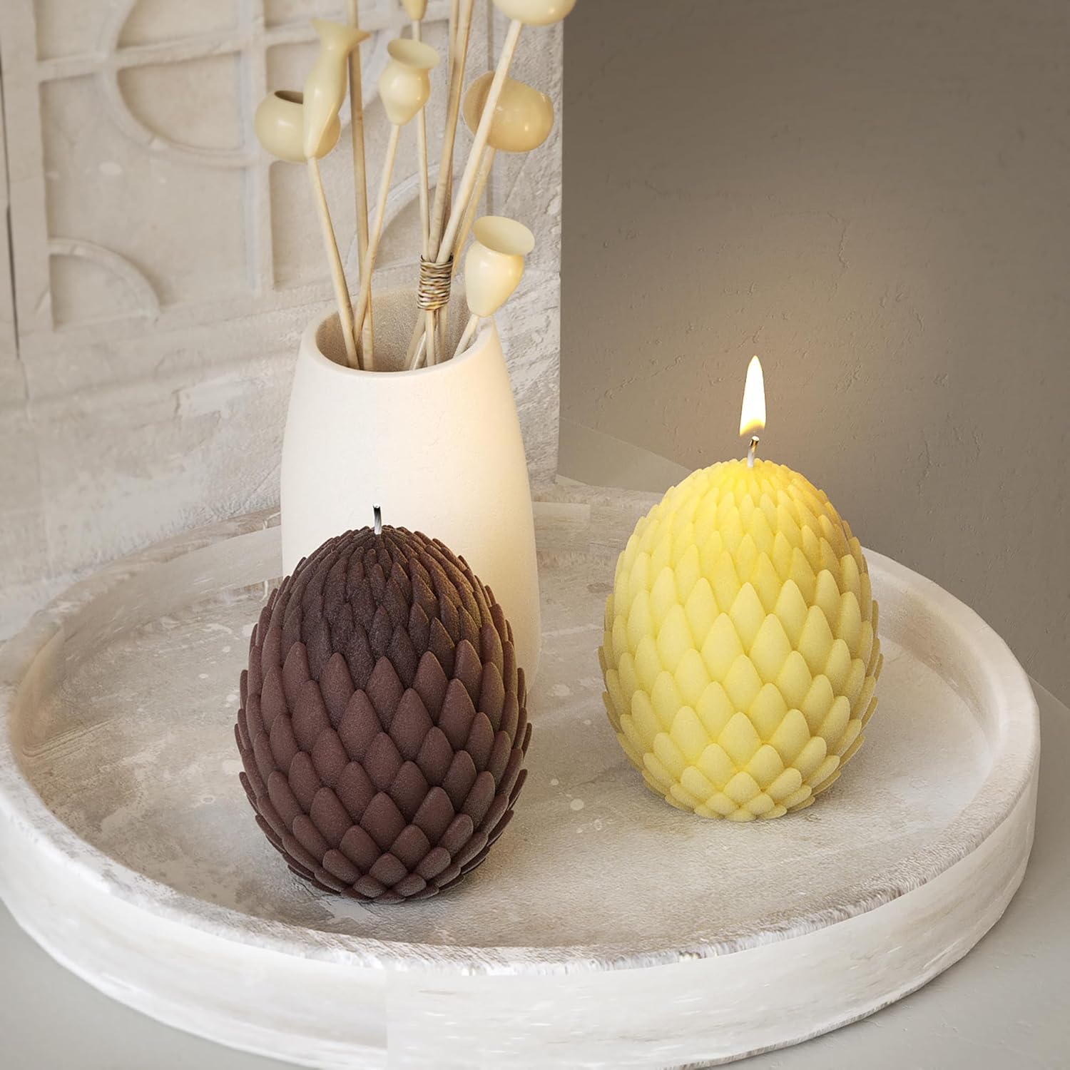Dragon Egg & Scale Molds - Silicone Resin Casting Molds for 3D Animal & Wave Candle Decor