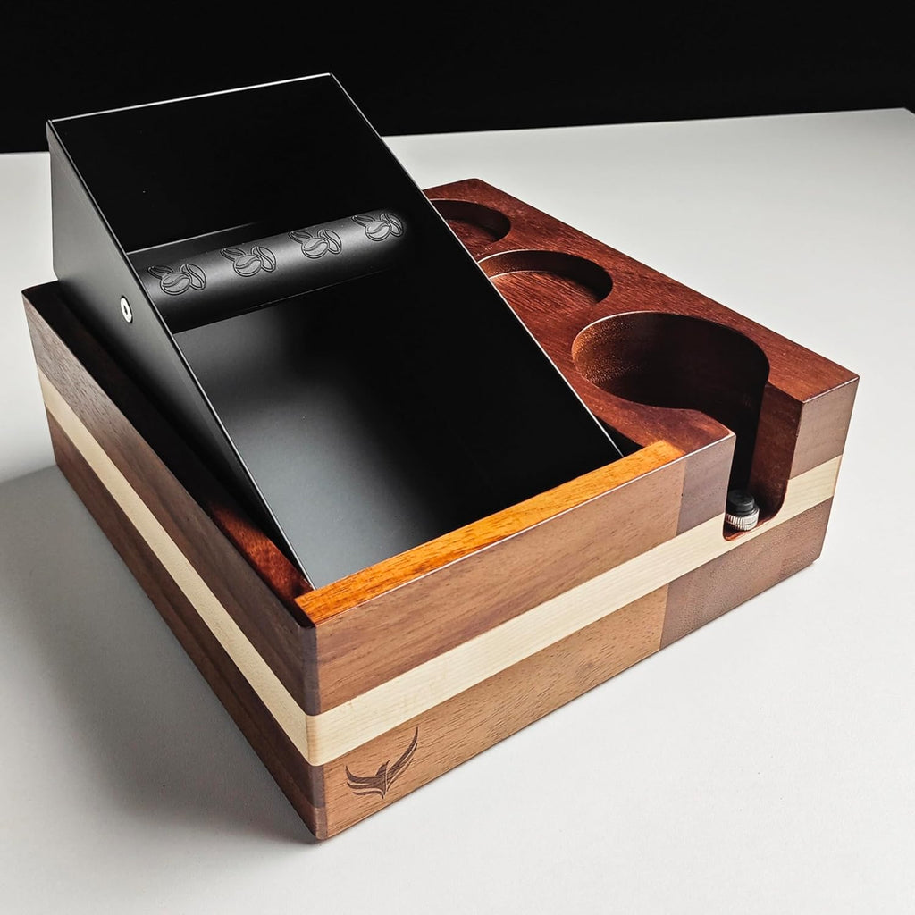 58mm Espresso Tool Set for E61 Group Head 58mm Bottomless Portafilter, Knock Box, Adjustable Distributor, Magnetic Dosing Funnel, Puck Screen and Precision Tamper