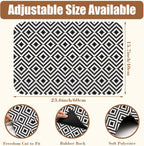 Dish Drying Mat Black and White Geometric Coffee Bar Mat for Countertop Absorbent Rubber Backed Hide Stain Dish Drainer Rack Pad Coffee Pot Espresso Machine Dining Room Decor 15.7 x 23.6 Inch