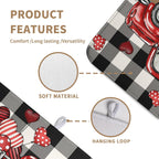 Valentines Dish Drying Mat Valentine Buffalo Plaid Hearts Kitchen Drying Pad Absorbent Dishes Dryer Mats 18x24 Inches