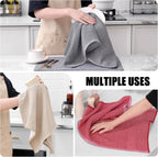 Homaxy Premium Kitchen Towels(18”x 28”, 6 Pack), Large Cotton Kitchen Hand Towels, Flat and Terry Dish Towels, 380 GSM Highly Absorbent Tea Towel Set with Hanging Loop, Red/Grey/Khaki