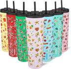 BJPKPK 34oz Skinny Tumbler With lid And Straw Stainless Steel Travel Coffee Mug Insulated Tumblers Cups,Hawaii Fruits Purple